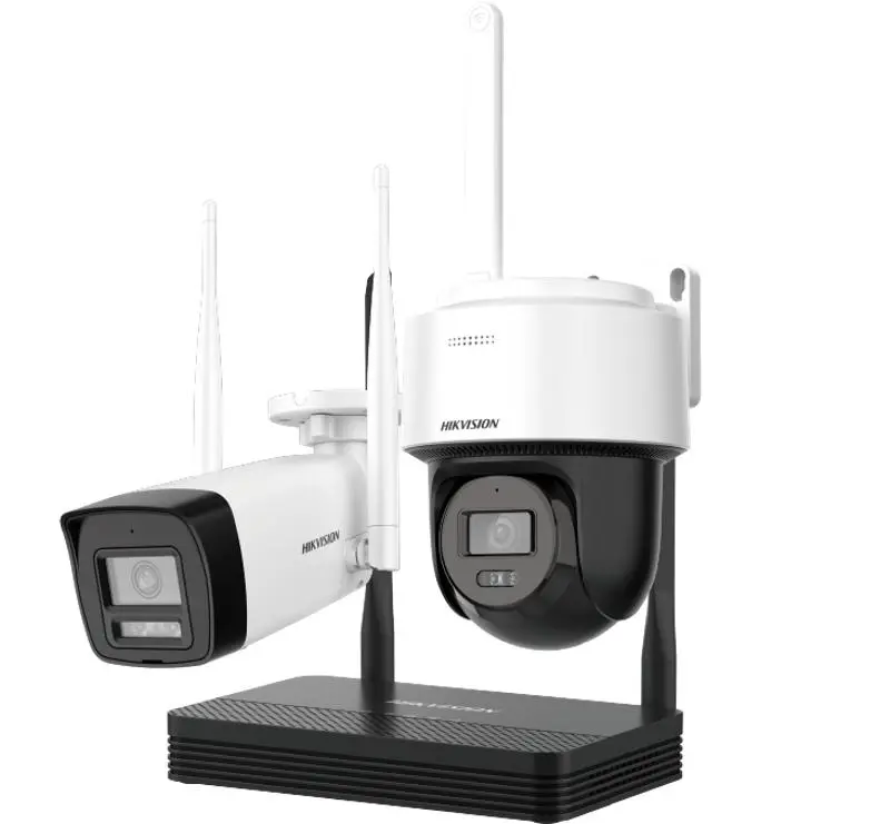 Kit de Camaras wifi Hikvision EasyLink 4MP 1 Bullet exterior + 1 Domo PT de exterior + NVS 4ch (NKS424W03H)