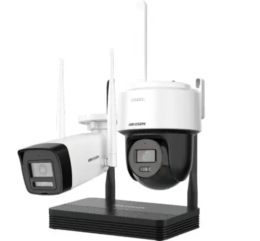 Kit de Camaras wifi Hikvision EasyLink 4MP 1 Bullet exterior + 1 Domo PT de exterior + NVS 4ch (NKS424W03H)