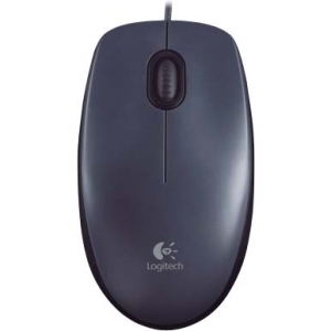 Logitech Full-size Corded USB Optical Mouse M90, Black