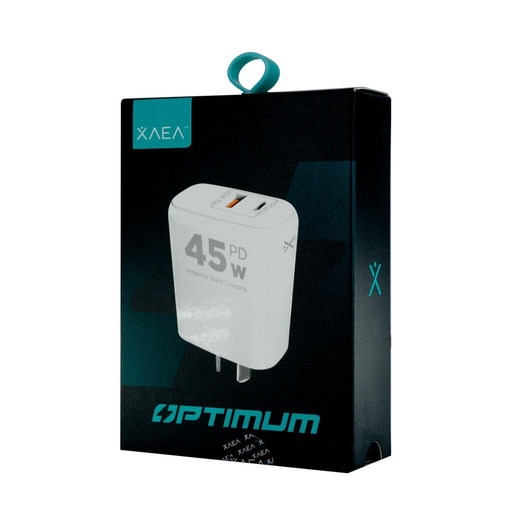 CARGADOR XAEA 1 USB + TIPO C 45W OPTIMUM