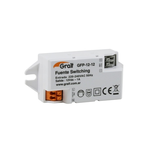 Fuente 12V 1A Gralf GF-12-12