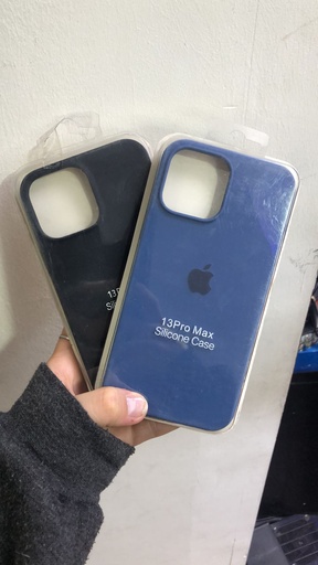 Funda Iphone 13 PRO MAX Negro/Azul- Silicone Case